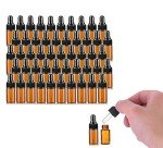 50 Pack 3ml Amber Dropper Vials with Caps