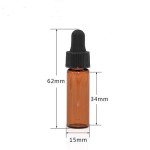 Amber Glass Dropper Bottles, 1 Dram, 15 Pack