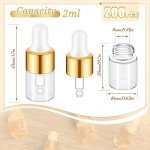 200 Pcs Mini Glass Dropper Bottles - 2 ml
