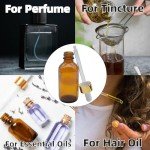 Amber Glass Dropper Bottles 2 oz - 4 Pack