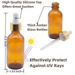 Amber Glass Dropper Bottles 2 oz - 4 Pack