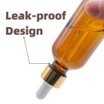 Amber Glass Dropper Bottles 2 oz - 4 Pack