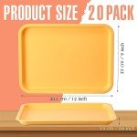20-Pack Colorful Plastic Fast Food Serving Trays