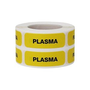 Plasma Healthcare Labels, 0.5 x 1.5 Inch, 500 Roll