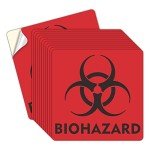 12 Pack Waterproof Biohazard Warning Stickers