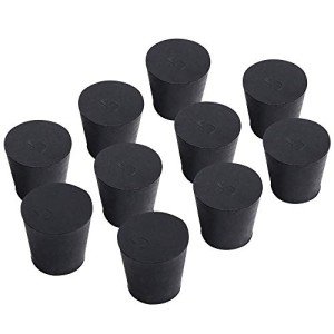 10 Pack Rubber Stoppers Size #5 - Black