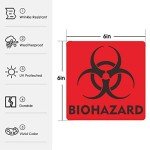 12 Pack Waterproof Biohazard Warning Stickers