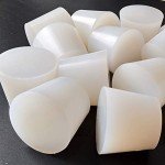 White Conical Silicone Rubber Stoppers - 3 Pack