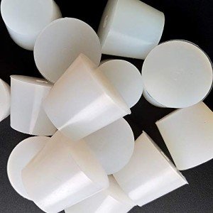 Large White Conical Silicone Rubber Lab Stoppers - 3 Pack