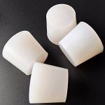White Conical Silicone Rubber Stoppers - 3 Pack