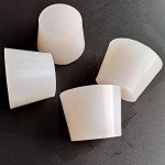 White Tapered Silicone Rubber Lab Stoppers - 3 Pcs