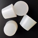 Large White Conical Silicone Rubber Lab Stoppers - 3 Pack