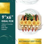 Biodegradable Palm Leaf 9"x6" Deep Plates - 25 Pack