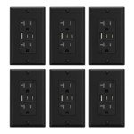 20 Amp USB Wall Outlets with USB C Ports - 6 Pack