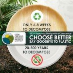 Biodegradable Palm Leaf 9"x6" Deep Plates - 25 Pack