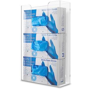 Triple Acrylic Gloves Dispenser and Tissue Box Holder