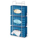 White Metal Triple Gloves Dispenser and Tissue Holder