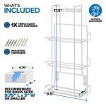 White Metal Triple Gloves Dispenser and Tissue Holder