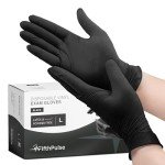 Large 50 Pack Black Vinyl Disposable Gloves