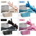 Large 50 Pack Black Vinyl Disposable Gloves