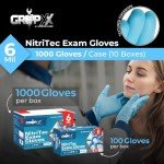 London Labs Nitritec 6 Mil Latex Free Exam Gloves - 1000 Count, Small