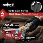 London Labs GRIPXX Black Nitrile Gloves - 4 Mil