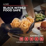 London Labs GRIPXX Black Nitrile Gloves - 4 Mil