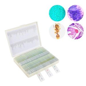 120 Prepared Microscope Slides with Specimens for Kids