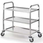 Stainless Steel 3-Tier Rolling Utility Cart
