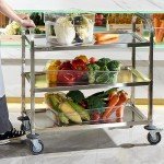Stainless Steel 3-Tier Rolling Utility Cart