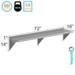 AmGood 72" Stainless Steel Wall Shelf - NSF Certified