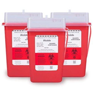 Alcedo 1 Quart Biohazard Sharps Containers (3-Pack)