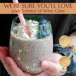 Stemless Wine Glasses Set - Wine Molecule Design