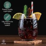 Stemless Wine Glasses Set - Wine Molecule Design