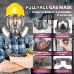 Reusable Full-Face Respirator Mask with Filters