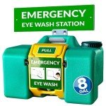 8-Gal Portable Wall-Mount Eye Wash Station