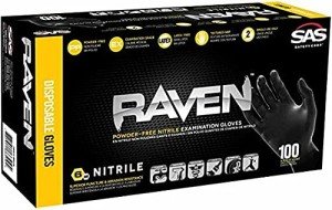 Raven 66519 X-Large Powder-Free Nitrile Gloves, 100 Pack