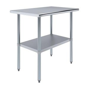Jefferson Stainless Steel Table with Shelf, 24" x 36