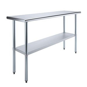 Stainless Steel Work Table with Under-Shelf, 18" x 60