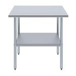 Jefferson Stainless Steel Table with Shelf, 24" x 36
