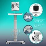 Adjustable Rolling Medical Cart with iPad Enclosure