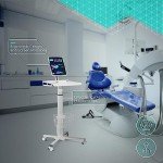 Adjustable Rolling Medical Cart with iPad Enclosure