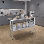 Stainless Steel Work Table with Under-Shelf, 18" x 60
