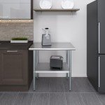 Jefferson Stainless Steel Table with Shelf, 24" x 36