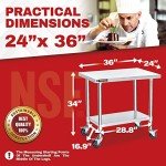 DuraSteel Stainless Steel Food Prep Table Cart