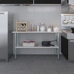 Stainless Steel Work Table with Under-Shelf, 18" x 60