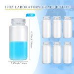 6-Pack 16 oz Wide Mouth Lab Reagent Bottles