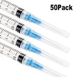 50-Pack 3ml Safety Syringes, Individually Wrapped