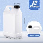 12-Pack 1 Gallon Plastic Jugs with Lids