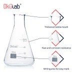 Okulab 6-Piece Glass Conical Flask Set 50ml